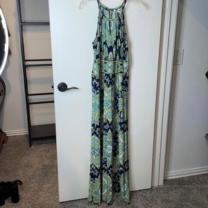 London Times Boho Halter Maxi Dress